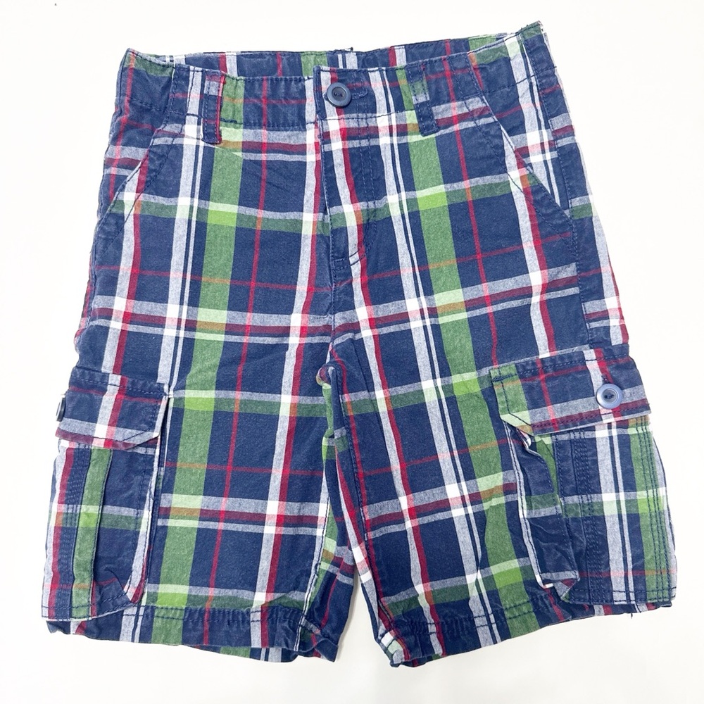 Crazy 8 Plaid Cargo Shorts - Blue, Green & Red